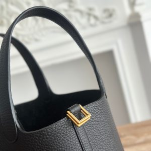 Hermès Picotin 18cm Replica - Perfecte 1:1 Kwaliteit Zwart Met Goud 1156795945 - side view | Hermès
